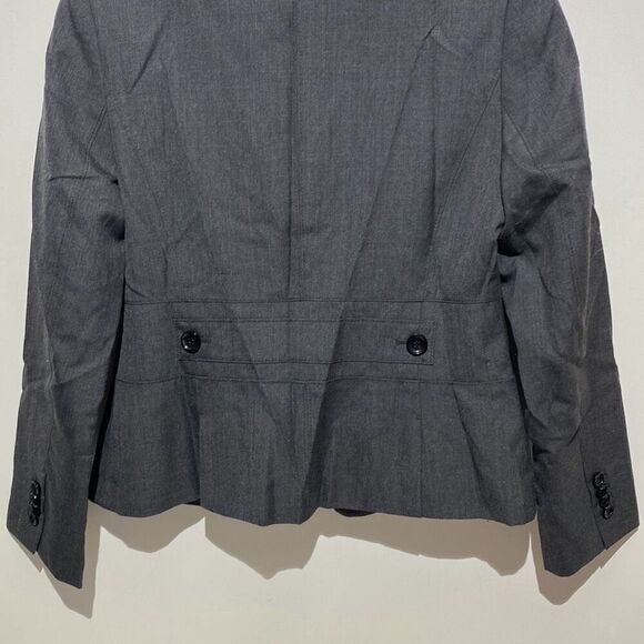 Ann Taylor Women's Gray Wool Blend Notch Lapel Two Button Blazer Size 8P - Picture 7 of 10
